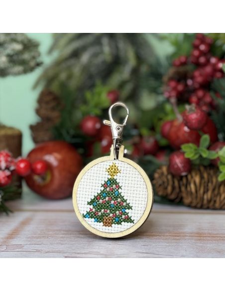 Mini cross-stitch embroidery kit - O Christmas Tree