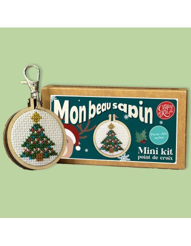 Mini cross-stitch embroidery kit - O Christmas Tree