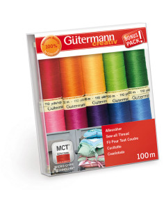 Set of 10 Gütermann polyester sewing threads - Bright