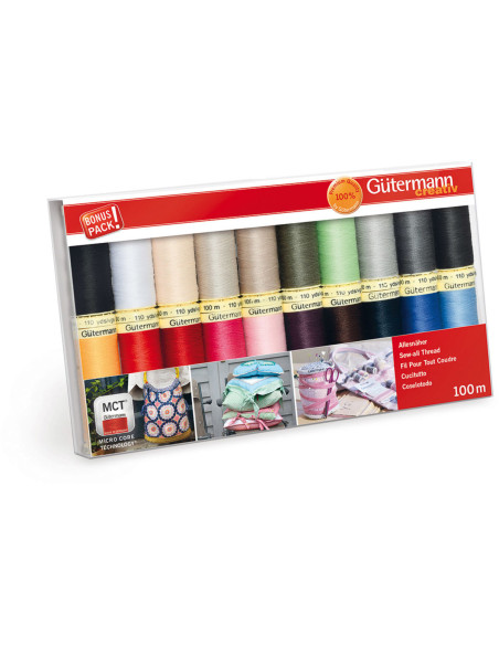 Set of 20 Gütermann polyester sewing threads