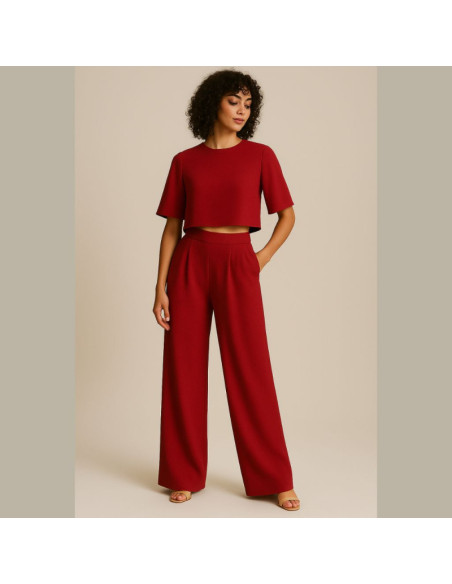 Crepe Georgette Fabric - Carmine
