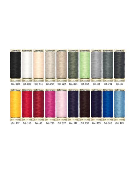 Set of 20 Gütermann polyester sewing threads