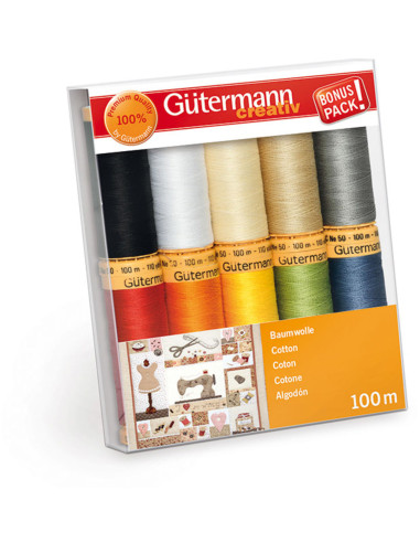 Set of 10 Gütermann cotton sewing threads