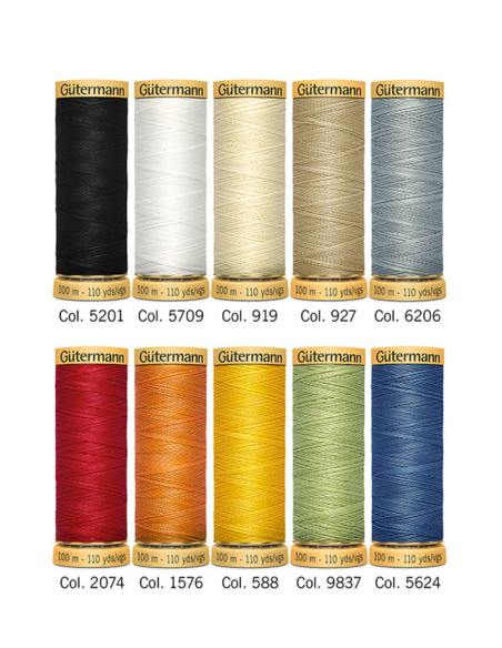 Set of 10 Gütermann cotton sewing threads