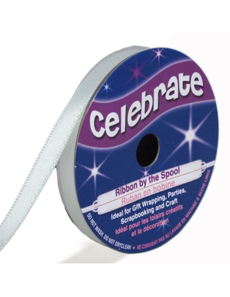 Celebrate white satin ribbon - 6 mm x 6 meters