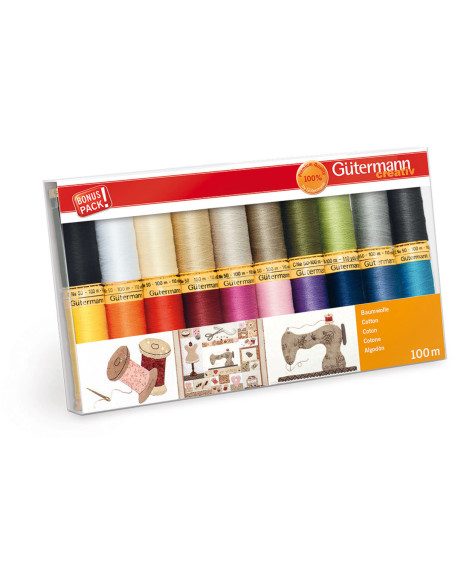 Set of 20 Gütermann cotton sewing threads
