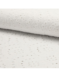 White English embroidery fabric - Crest