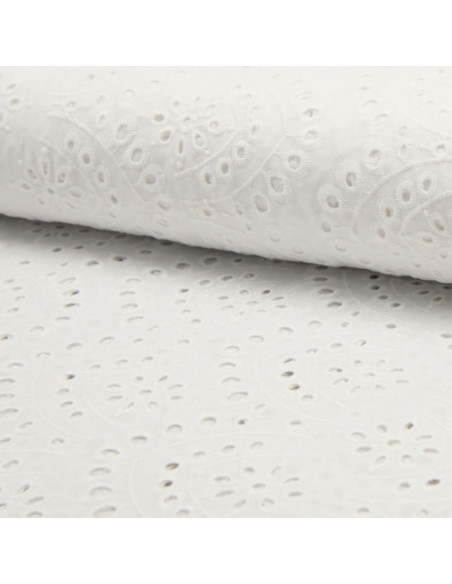 White English embroidery fabric - Crest