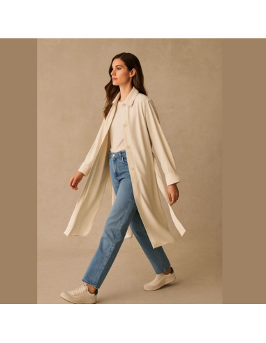 Heavy viscose twill fabric - Ecru