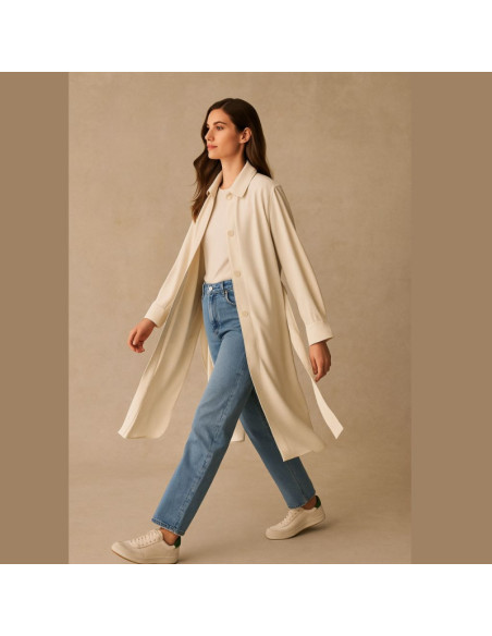 Heavy viscose twill fabric - Ecru