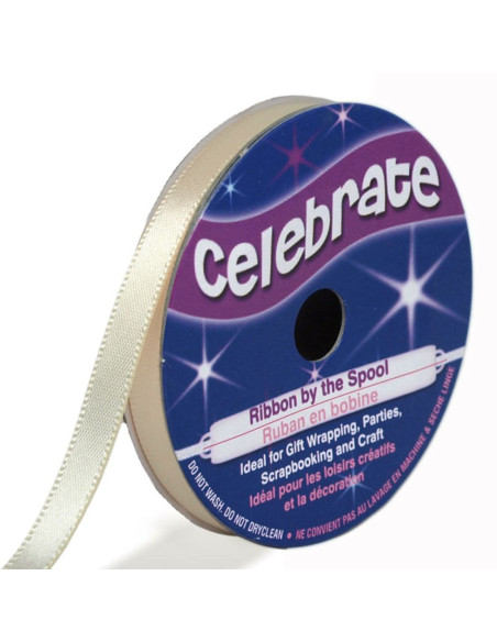 Celebrate satin ribbon cream - 6 mm x 6 meters