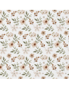 Cotton poplin fabric - Zada white and natural 2