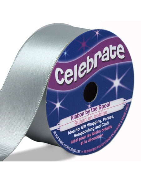 Celebrate gray satin ribbon - 25 mm x 4 meters