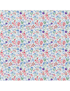 Cotton poplin fabric - Céline white and blue 2