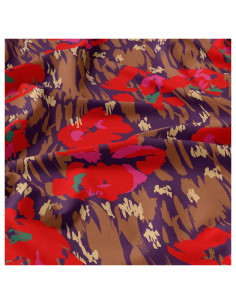 Viscose fabric - Amaya violet and red