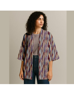 Viscose fabric - Evie gray and purple 2