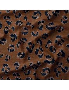 Printed velvet fabric - Fauve
