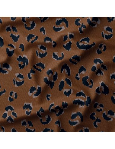 Printed velvet fabric - Fauve