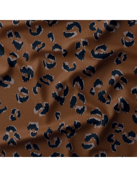 Printed velvet fabric - Fauve