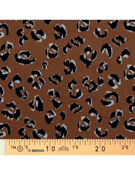 Printed velvet fabric - Fauve