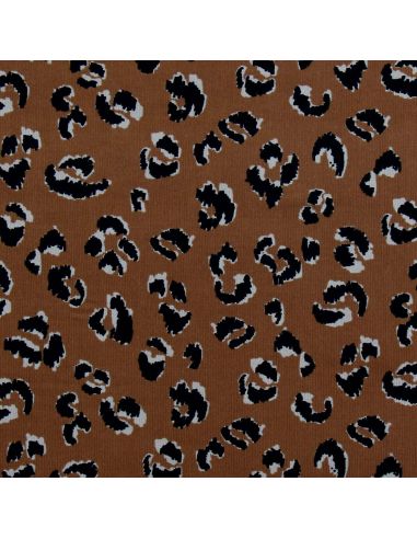 Printed velvet fabric - Fauve