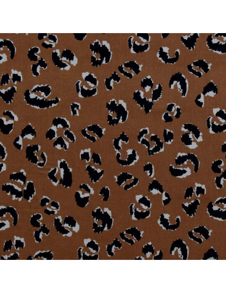 Printed velvet fabric - Fauve