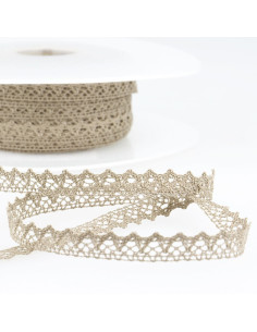 Fine cotton lace - Dark beige