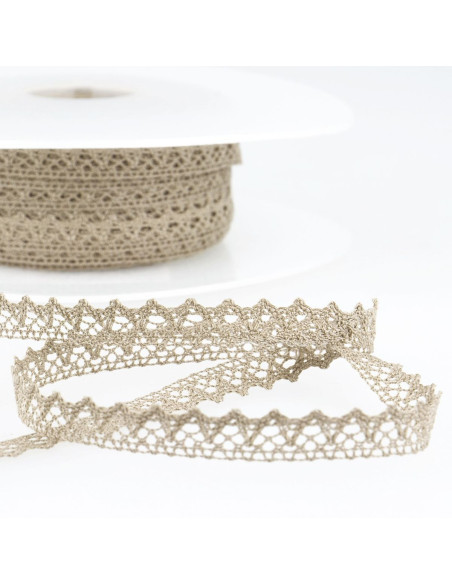 Fine cotton lace - Dark beige