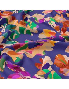 Viscose fabric - Macha blueberry and pink