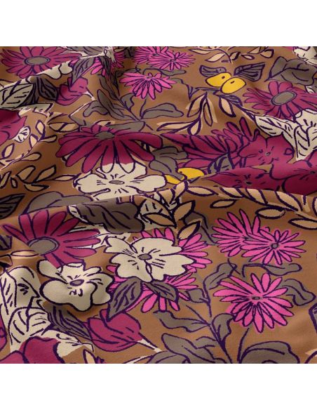 Viscose fabric - Sonjamarron and pink