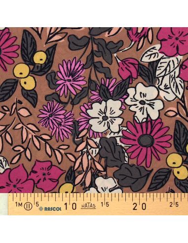 Viscose fabric - Sonjamarron and pink