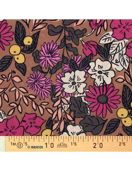 Viscose fabric - Sonjamarron and pink