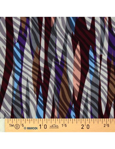 Viscose fabric - Evie gray and purple