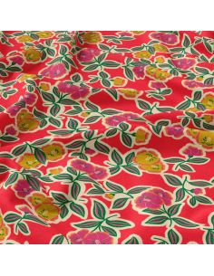 Viscose fabric - Fanou red and pink