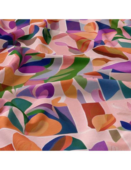Viscose fabric - Nawel pink and purple