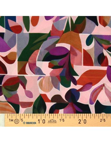 Viscose fabric - Nawel pink and purple