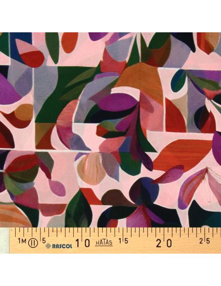 Viscose fabric - Nawel pink and purple