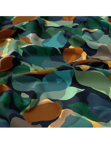 Viscose fabric - Anthéa black and green