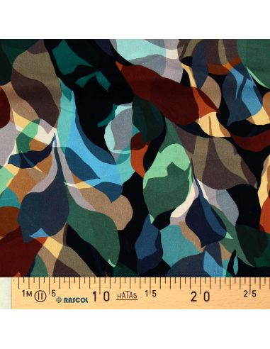 Viscose fabric - Anthéa black and green