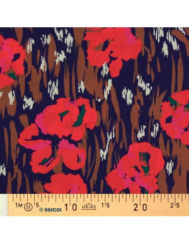 Viscose fabric - Amaya violet and red