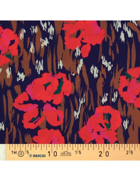 Viscose fabric - Amaya violet and red