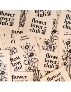 Set of 2 woven labels - Duo Flower Lover Club