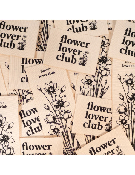 Set of 2 woven labels - Duo Flower Lover Club