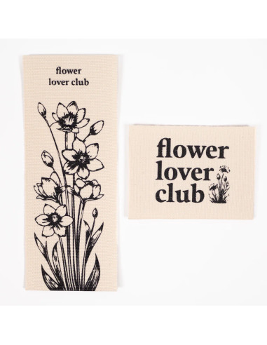 Lot de 2 étiquettes tissées - Duo Flower lover club