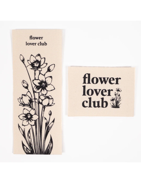 Lot de 2 étiquettes tissées - Duo Flower lover club
