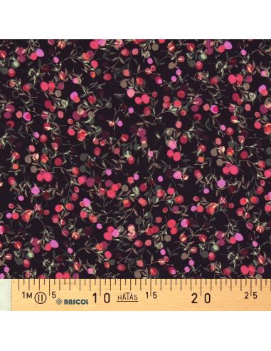 Viscose fabric - Cherry fig and pink