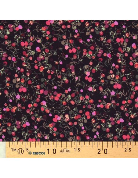 Viscose fabric - Cherry fig and pink