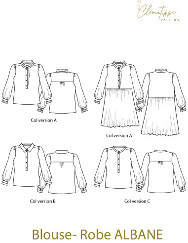 Albane Smock Dress Pattern - Clématisse Pattern