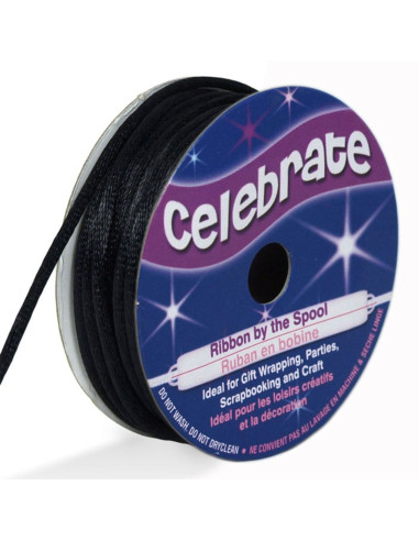 Rat tail cord Celebrate black - 2 mm x 10 meters