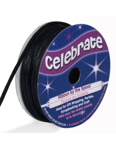 Rat tail cord Celebrate black - 2 mm x 10 meters
